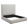 Sunpan Jackie Bed - King With Silver Linen - Angled with No Cushion