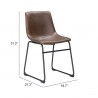 Zuo Modern Smart Dining Chair in Vintage Espresso - With DImensions