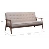 Zuo Modern Rocky Sofa Putty - With Dimensions