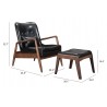 Zuo Modern Bully Lounge Chair in Black - With Dimensions