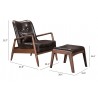 Zuo Modern Bully Lounge Chair and Ottoman in Brown - With DImensions