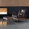 Zuo Modern Bully Lounge Chair and Ottoman in Brown - Lifestyle