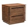 Zuo Modern Linea End Table in Walnut - Angled and Closed - Zuo Modern Linea End Table in Walnut - Angled and Closed