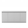 Manhattan Comfort Viennese 62.99 in. 6-Shelf Buffet Cabinet in White Gloss Front