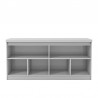 Manhattan Comfort Viennese 62.99 in. 6-Shelf Buffet Cabinet in White Gloss Open