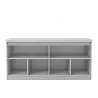 Manhattan Comfort Viennese 62.99 in. 6-Shelf Buffet Cabinet in White Gloss Open - Manhattan Comfort Viennese 62.99 in. 6-Shelf Buffet Cabinet in White Gloss Open