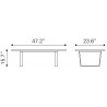 Zuo Modern Atlas Coffee Table White And Gold - Dimensions Sheet