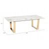 Zuo Modern Atlas Coffee Table White And Gold - With Dimensions