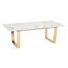 Zuo Modern Atlas Coffee Table White And Gold - Angled View