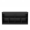 Manhattan Comfort Viennese 62.99 in. 6-Shelf Buffet Cabinet in Black Matte Open