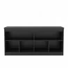 Manhattan Comfort Viennese 62.99 in. 6-Shelf Buffet Cabinet in Black Matte Open - Manhattan Comfort Viennese 62.99 in. 6-Shelf Buffet Cabinet in Black Matte Open