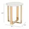 Zuo Modern Atlas End Table White and Gold - With Dimensions - Zuo Modern Atlas End Table White and Gold - With Dimensions