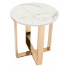 Zuo Modern Atlas End Table White and Gold - Top Angled View