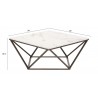 Zuo Modern Tintern Coffee Table White and Antique Bronze - With Dimensions