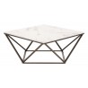 Zuo Modern Tintern Coffee Table White and Antique Bronze - Front