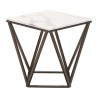 Zuo Modern Tintern End Table White and Antique Bronze - Side Edge