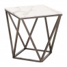 Zuo Modern Tintern End Table White and Antique Bronze - Side Angled
