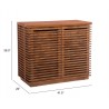 Zuo Modern Linea Bar Cabinet in Walnut - With Dimensions
