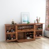 Zuo Modern Linea Bar Cabinet in Walnut - Lifestyle Shot Opened