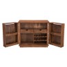 Zuo Modern Linea Bar Cabinet in Walnut - Front and Angled