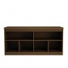 Viennese 62.99 in. 6- Shelf Buffet Cabinet in Nut Brown - Drawer Opened