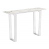 Zuo Modern Atlas Console Table White and Silver - Angled