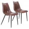 Zuo Modern Norwich Dining Chair in Brown - Set of 2