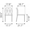 Zuo Modern Revolution Dining Chair in Black - Dimension Sheet