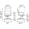Zuo Modern Ithaca Office Chair Vintage Brown - With Dimensions - Zuo Modern Ithaca Office Chair Vintage Brown - With Dimensions