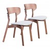 Russell Dining Chair Walnut and Light Gray - Set of 2