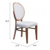 Zuo Modern Regents Dining Chair Walnut and Light Gray - With Dimensions
