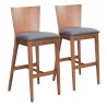 Zuo Modern Ambrose Barstool Walnut and Dark Gray - Set of 2