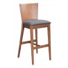 Zuo Modern Ambrose Barstool Walnut and Dark Gray - Angled