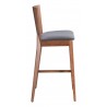 Zuo Modern Ambrose Barstool Walnut and Dark Gray - Side