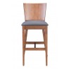 Zuo Modern Ambrose Barstool Walnut and Dark Gray - Front