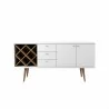 Manhattan Comfort Utopia 4 Bottle Wine Rack - Open Cabinets - Front - White Gloss - Manhattan Comfort Utopia 4 Bottle Wine Rack - Open Cabinets - Front - White Gloss