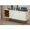 Manhattan Comfort Utopia 4 Bottle Wine Rack - Open Cabinets - Front - White Gloss - Manhattan Comfort Utopia 4 Bottle Wine Rack - Open Cabinets - Front - White Gloss