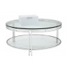 Sunpan Andros Coffee Table - Stainless Steel - Front with Decor