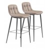 Zuo Modern Tangiers Barstool in Taupe - Set of 2