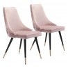 Zuo Modern Piccolo Dining Chair in Pink - Set of 2