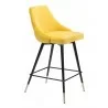 Zuo Modern Piccolo Counter Stool in Yellow - Angled View - Zuo Modern Piccolo Counter Stool in Yellow - Angled View