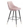 Zuo Modern Piccolo Barstool in Pink - Angled