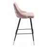 Zuo Modern Piccolo Barstool in Pink - Side View