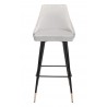 Zuo Modern Piccolo Barstool in Gray - Front