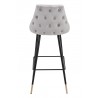 Zuo Modern Piccolo Barstool in Gray - Back View