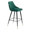 Zuo Modern Piccolo Barstool in Green - Angled