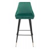 Zuo Modern Piccolo Barstool in Green - Front
