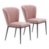 Zuo Modern Tolivere Dining Chair in Pink - Set of 2