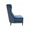 Sunpan Frances Lounge Chair - Distressed in Ink Blue - Side