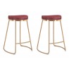 Zuo Modern Bree Counter Stool Burgundy and Gold - Set of 2